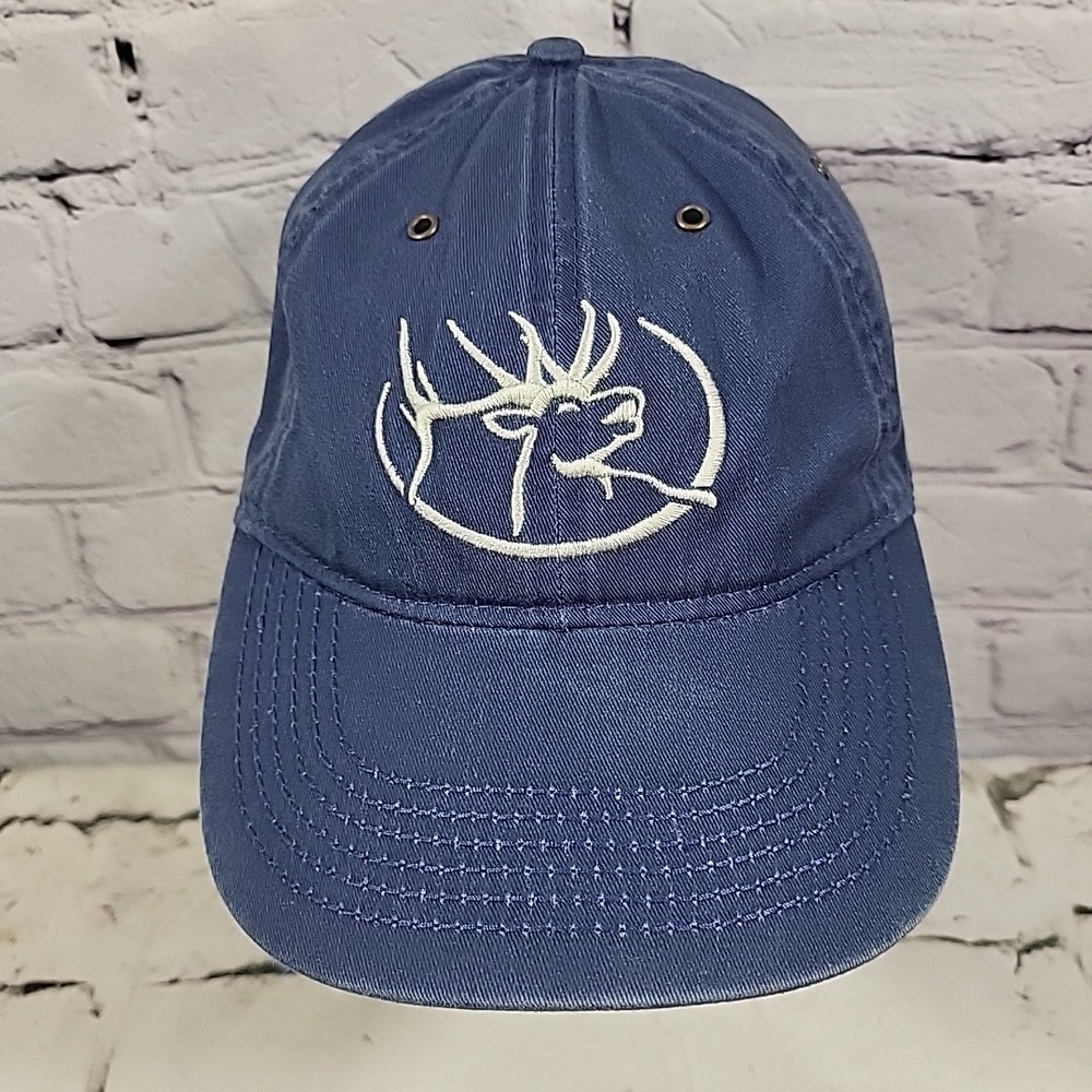 RMEF Sustaining Hat Mens One Size Embroidered Elk Blue Cotton Strapback Dad Cap